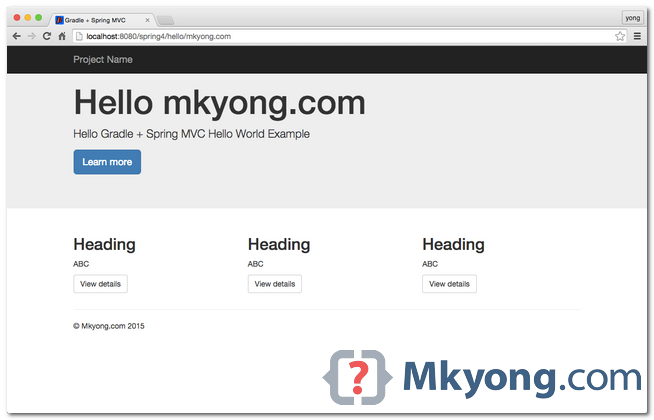 spring mvc tutorial mkyong