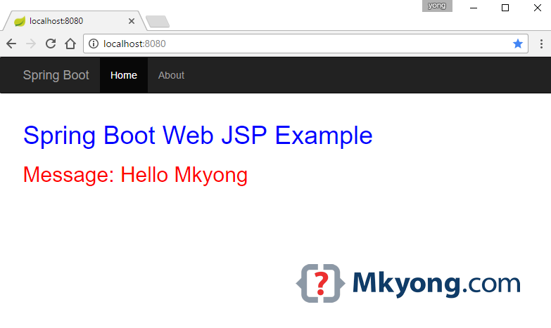 spring boot web application jsp example