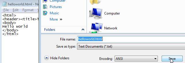 html-tutorial-hello-world-save-as