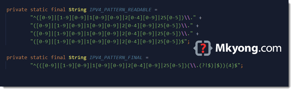 Java IP Address IPv4 Regex Examples Mkyong