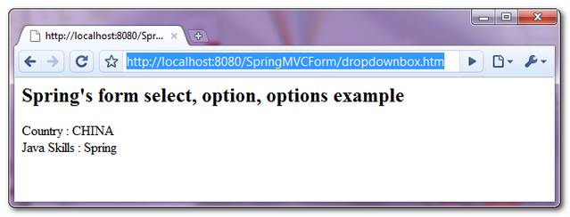 SpringMVC-DropDownBox-Example-3