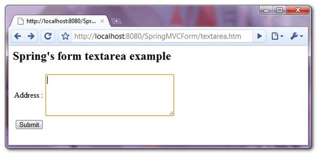SpringMVC-TextArea-Example-1
