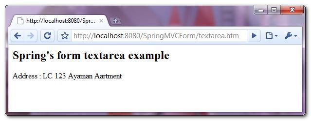 SpringMVC-TextArea-Example-3
