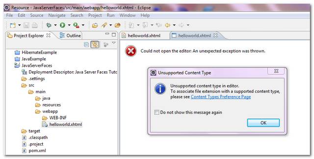 Eclipse-Unsupported-Content-Type-Error