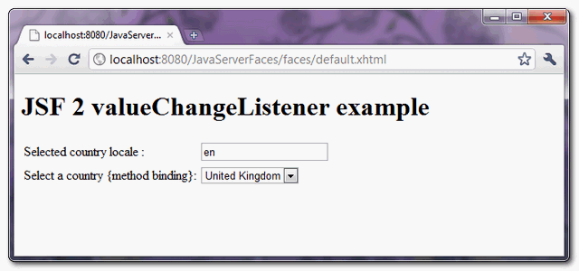 jsf2-ValueChangeListener-example-1