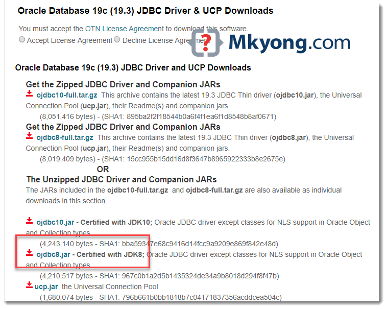 Oracle JDBC driver