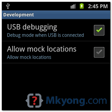 enable usb debugging on Android