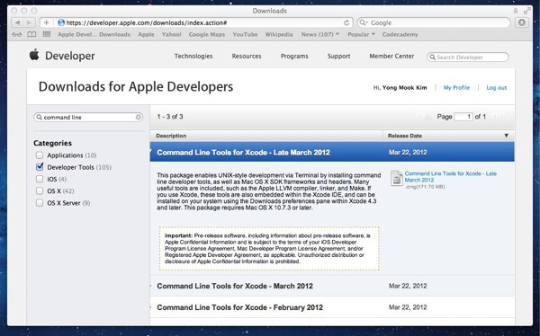 Apple Developer Download Page