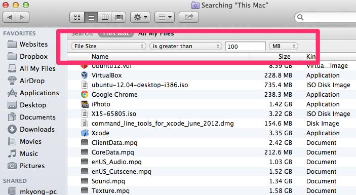search tools in mac os x