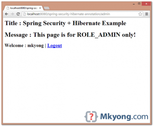 Spring Security + Hibernate Annotation Example - Mkyong.com