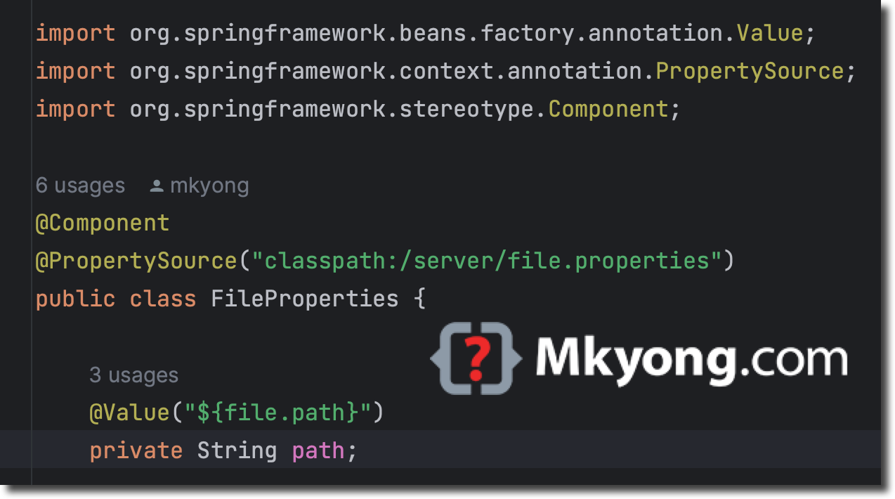 spring-propertysource-example-mkyong