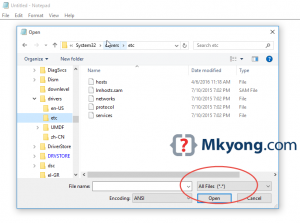 Windows 10 - Edit Hosts file - Mkyong.com