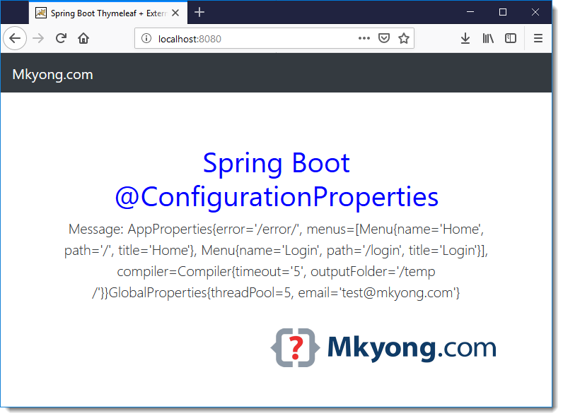 Spring Boot @ConfigurationProperties 