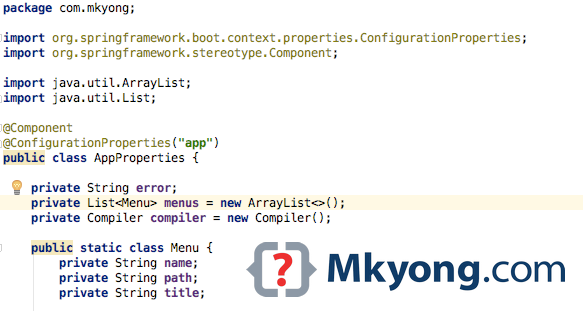 Spring Boot ConfigurationProperties Example Mkyong