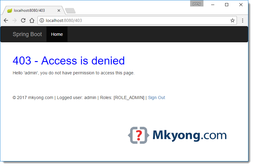 Account access denied. Localhost 8080. Access denied. Spring Boot localhost 8080. Html access denied.