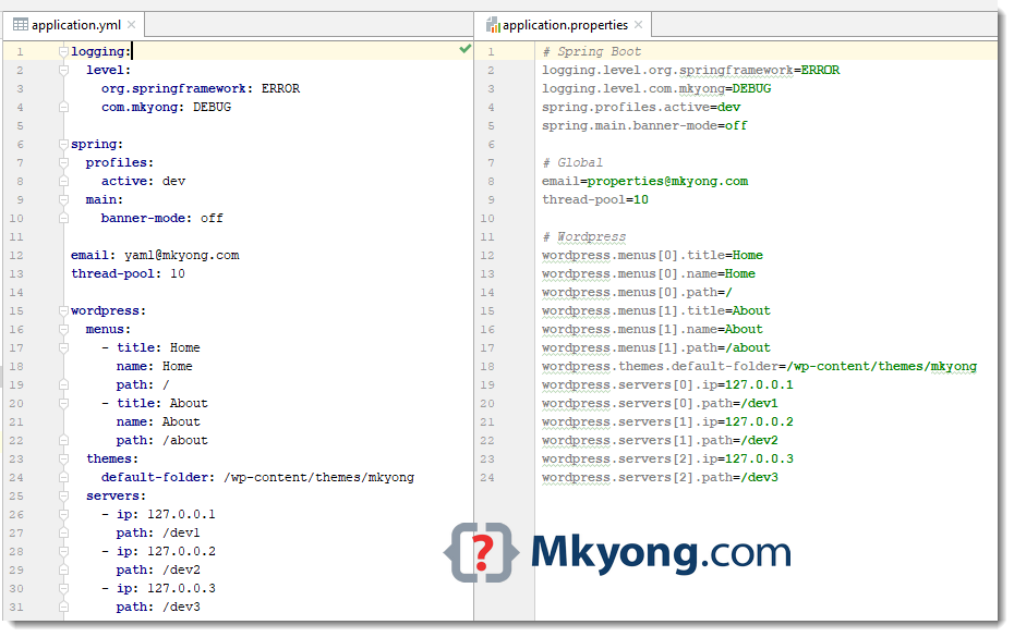 Spring Boot YAML example - Mkyong.com