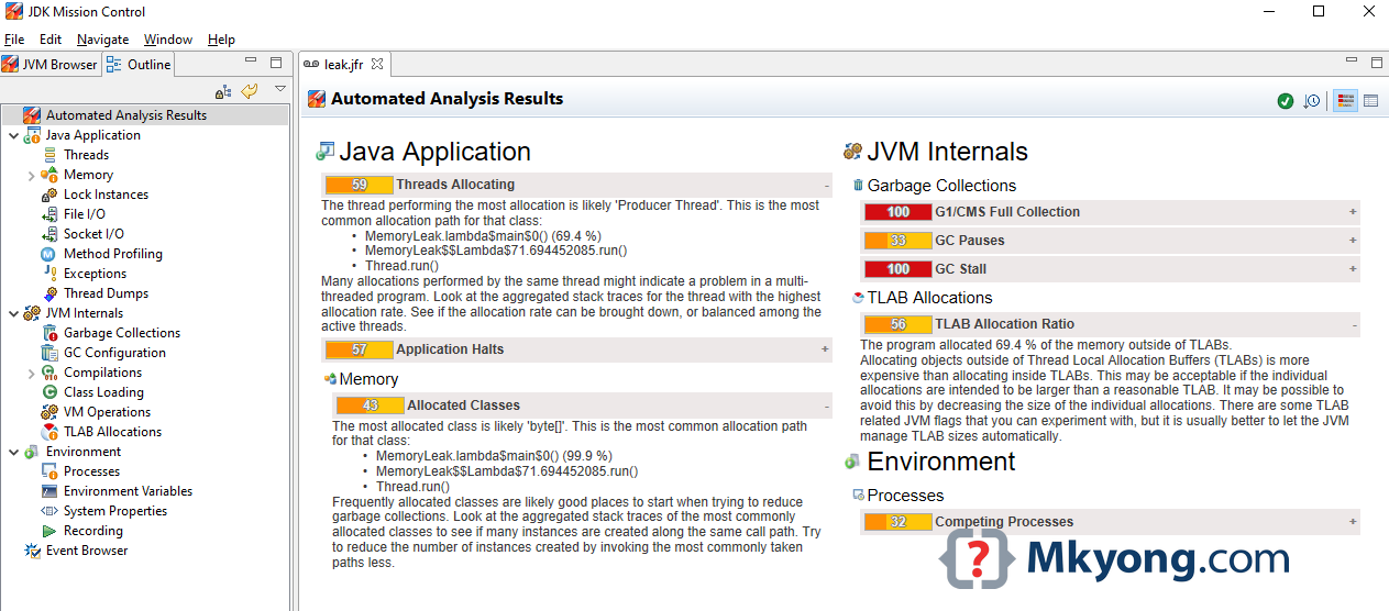JMC automated result