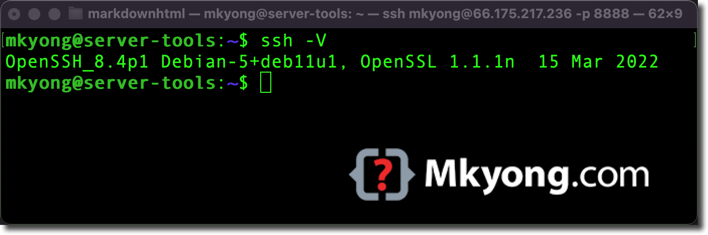  How To Check OpenSSH Version Mkyong