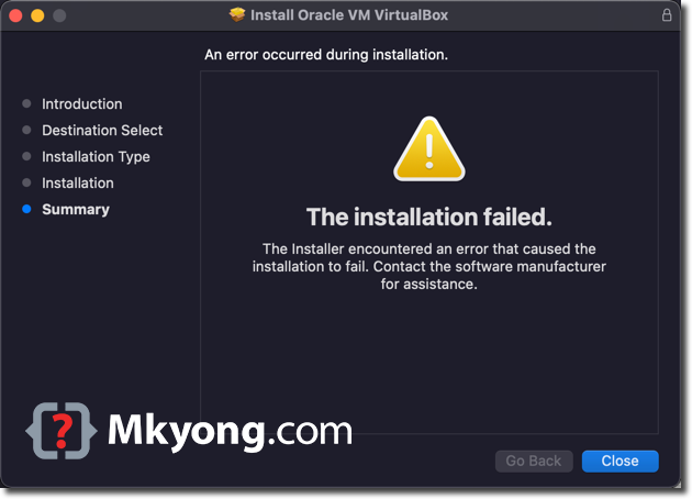 mac os big sur installation failed