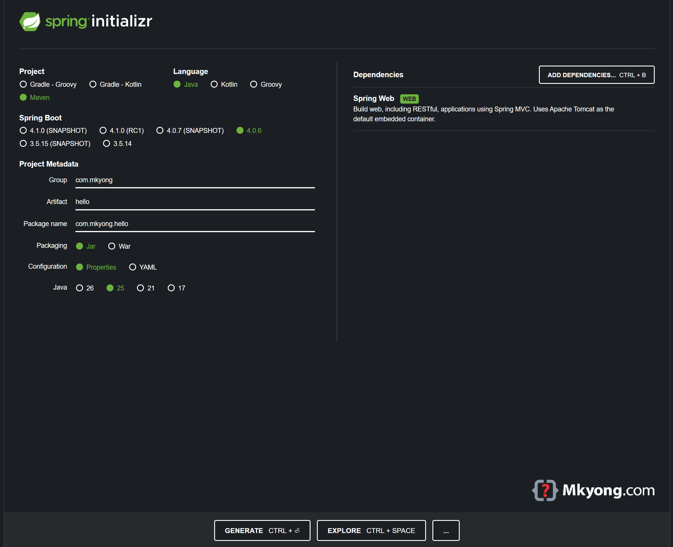 Spring Initializr