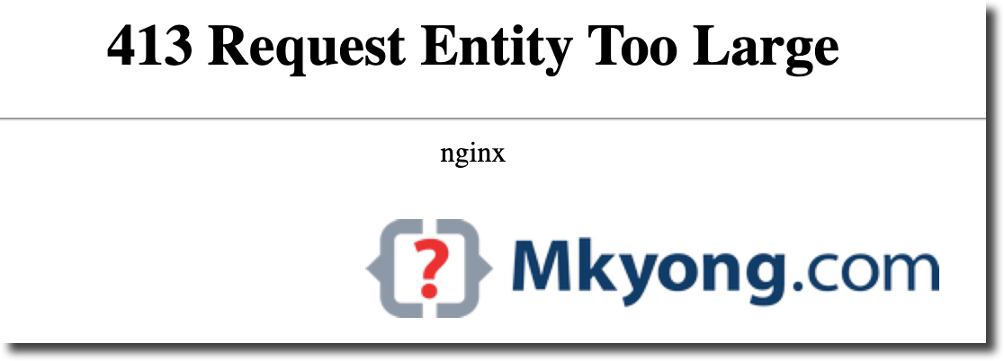 nginx 413 Request Entity Too Large