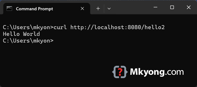 hello2 output