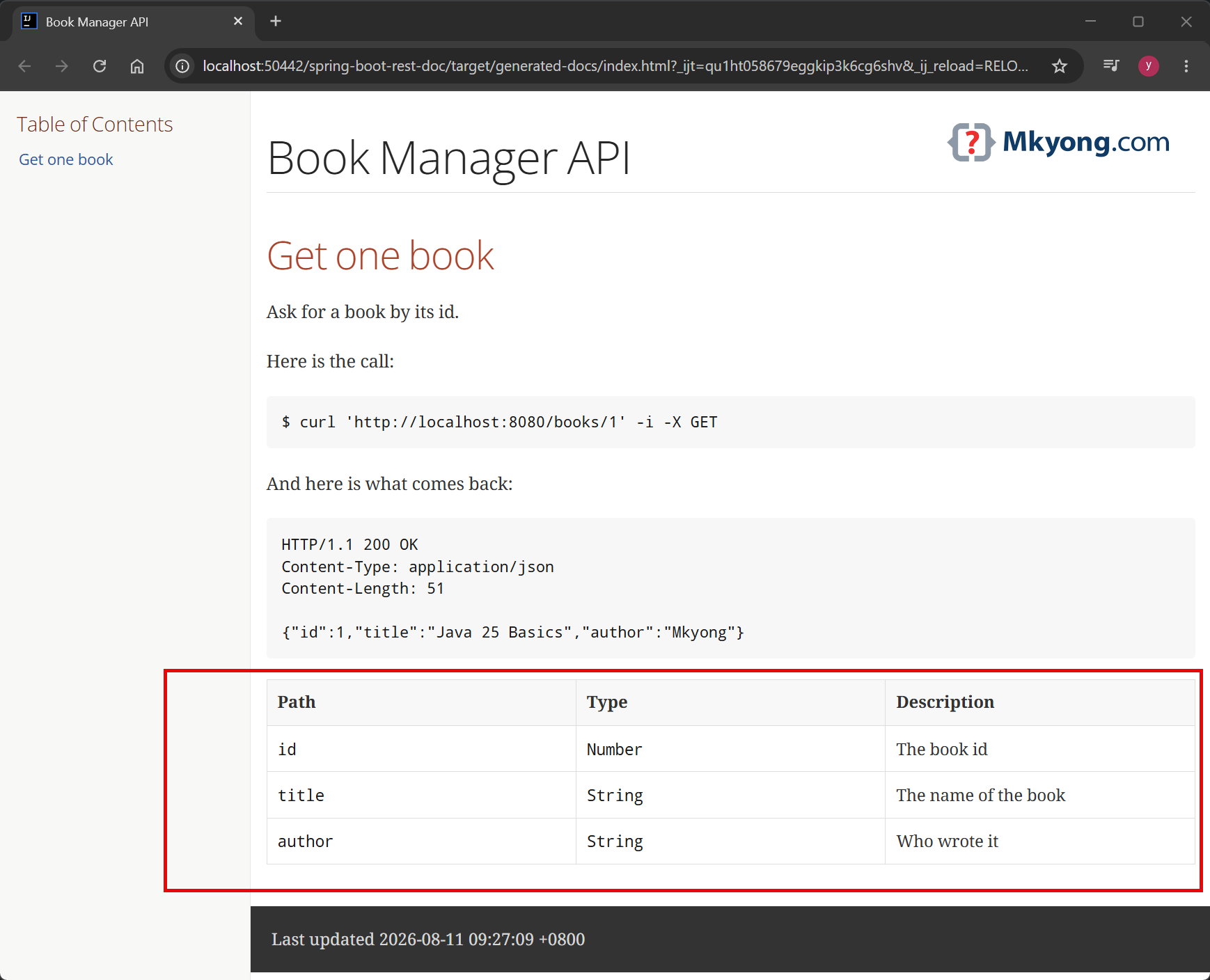 api doc updated